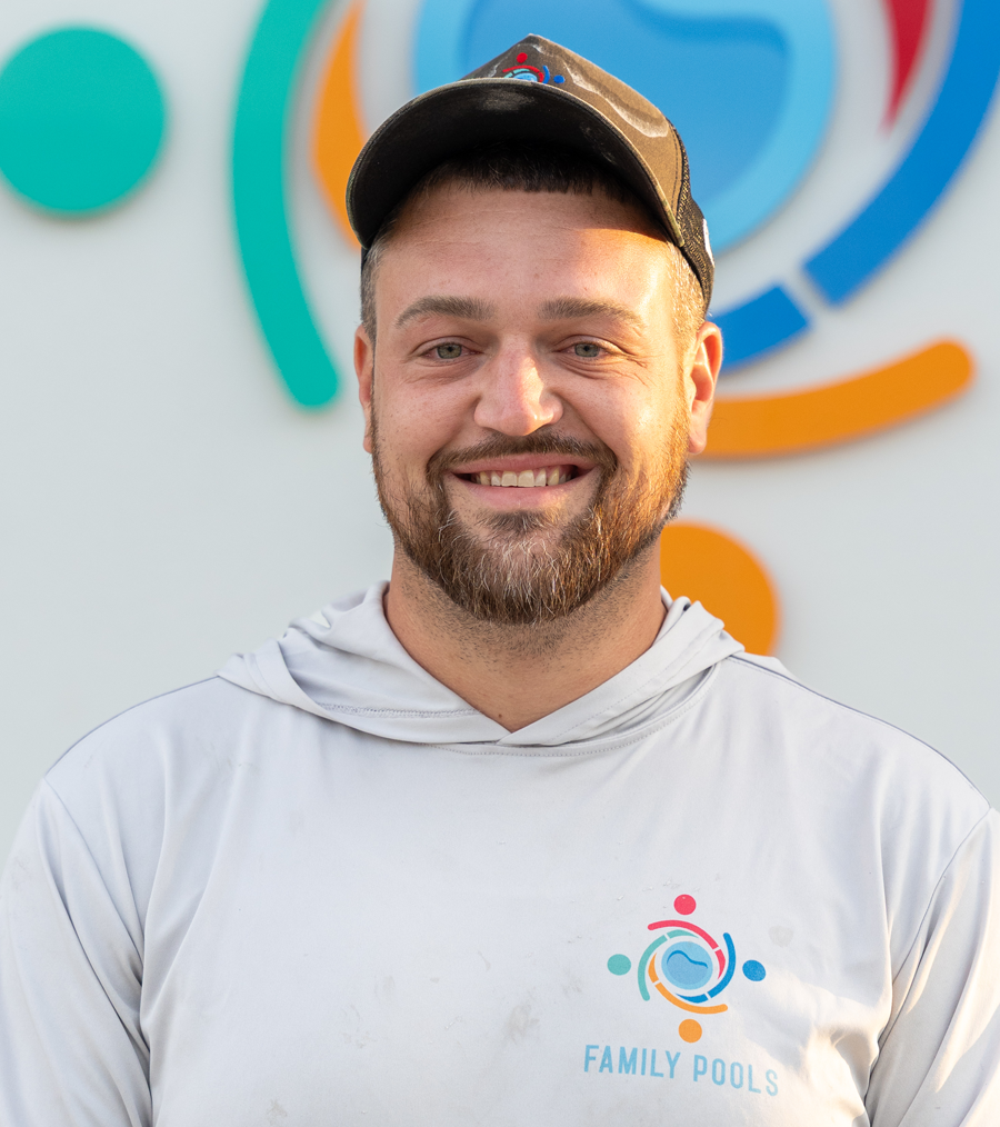 Justin Hayes, Florida Family Pools superintendent, smiling portrait.